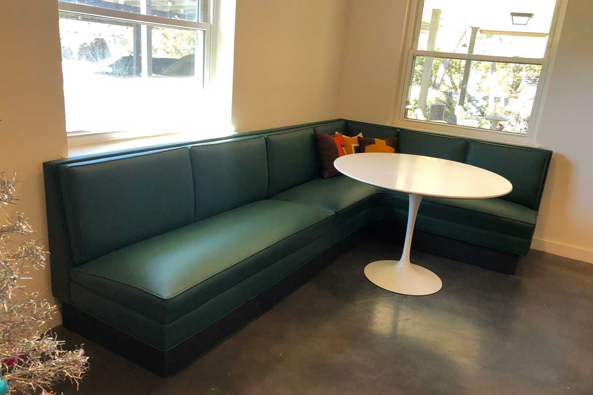 Pillow back reverse L booth Pillow back reverse L booth